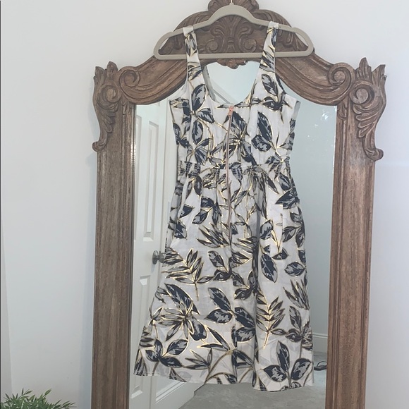 J. Crew Dresses & Skirts - J crew linen zip front dress in goal foil leaf